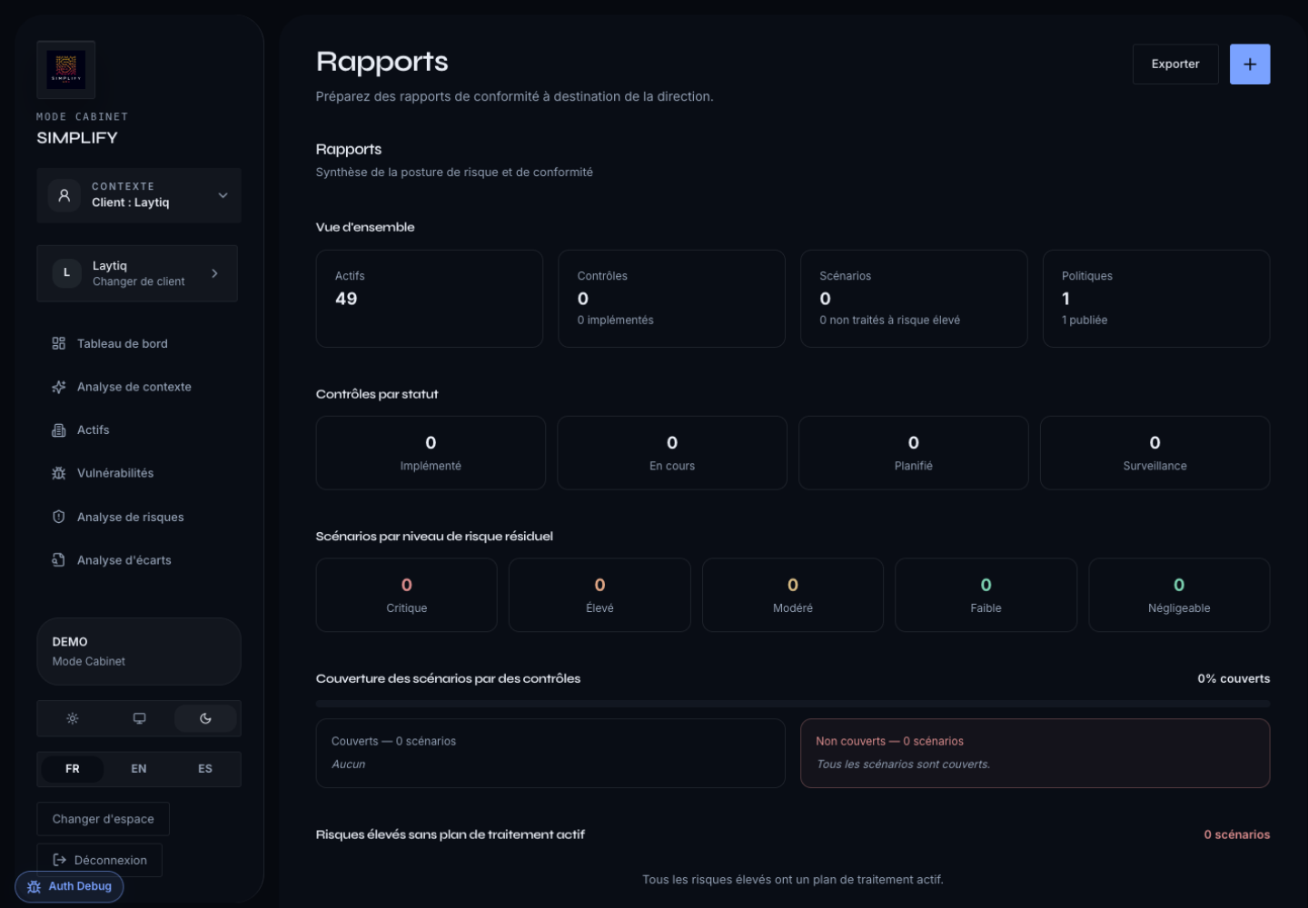 Dossier SMSI et rapports Simplify GRC